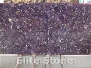 Amethyst Purple Agate Semi Precious Stone Slabs Tiles for Bathroom Vanity Top