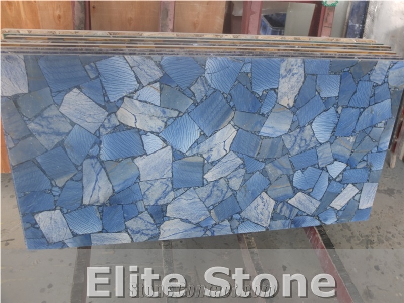Blue Gemstone Slabs Semi Precious Stone Blue Agate Slabs