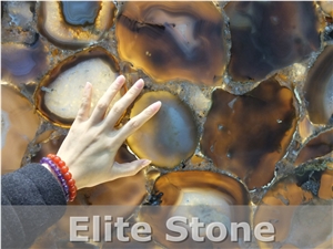 Brazil Grey Agate Semi Precious Stone Tiles Wall Panel