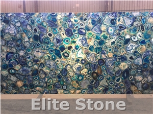 China Manufacturer Natural Blue Agate Composite Slab for Construct Decoration China Manufacturer Natural Blue Agate Composite Slab for Construct Decoration