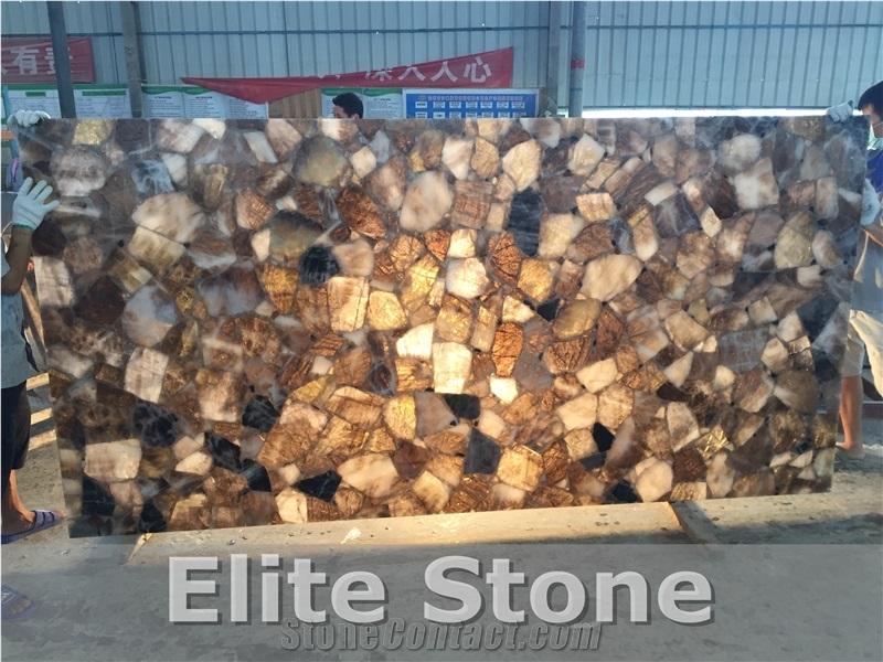 Grey Semi Precious Stone Panels Stone Wall Slabs and Tiles