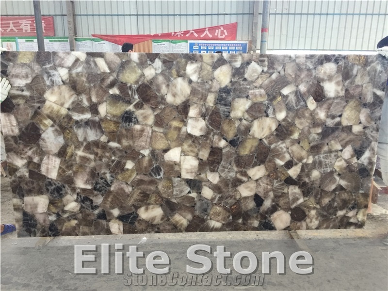 Grey Semi Precious Stone Panels Stone Wall Slabs and Tiles