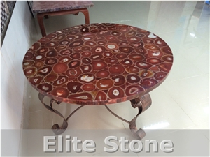 Red Agate Semi Precious Stone Panels Backlit Slabs for Table/Countertop