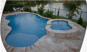 Scabos Travertine Pool Deck Pavers
