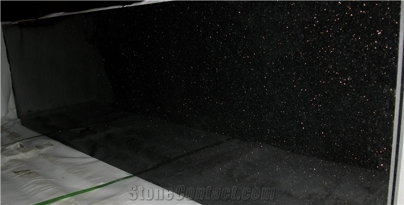 Black Galaxy Granite (Star Galaxy) India Slabs & Tiles, Polished Granite Floor Covering Tiles