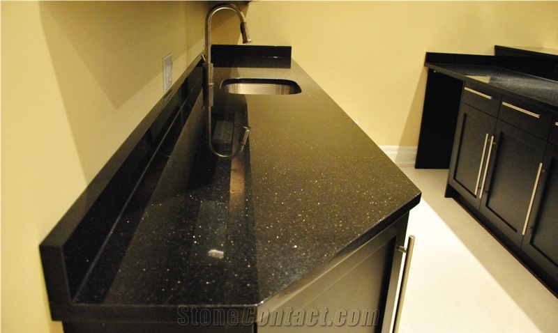 Black Galaxy Granite (Star Galaxy) India Slabs & Tiles, Polished Granite Floor Covering Tiles