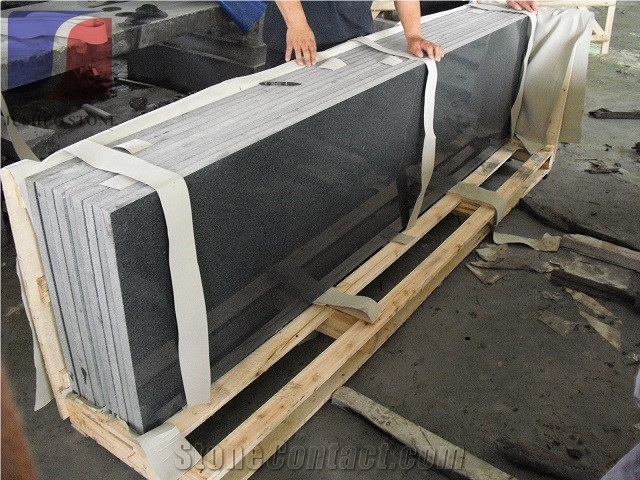 G654,Padang Dark, Sesame Black,Charcoal Black,China Nero Impala,Dark Barry Grey,Nero Impala China,Dark Grey Granite,Flamed Tiles and Slabs for Wall/Floor
