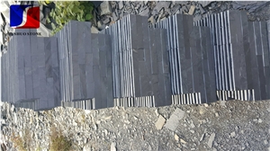 Split Face Stone,Black Slate,Wall Cladding Slate, China Black Cheap Slate Wall & Floor Covering Slate, Natural Building Stone Wall Decoration