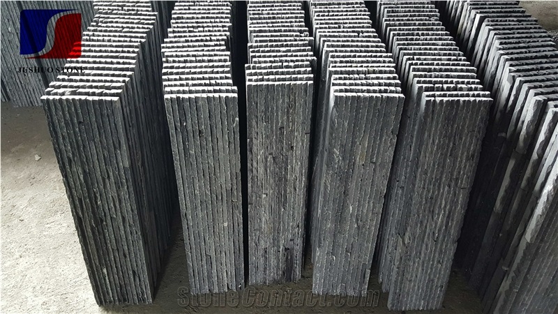 Split Face Stone,Black Slate,Wall Cladding Slate, China Black Cheap Slate Wall & Floor Covering Slate, Natural Building Stone Wall Decoration