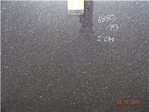 Black Galaxy Granite Slabs, India Black Granite