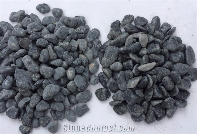 Black Tumbled Pebble Stone, Black Marble Pebble & Gravel
