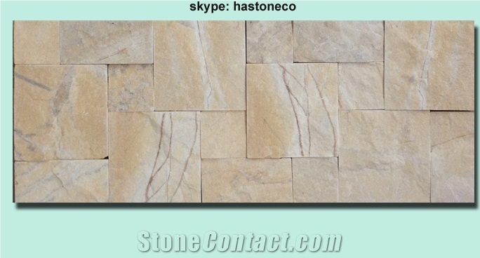 Yellow Marble Combination Exposed Wall Stone