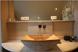 Auerkalk Limestone Vanity Top and Vessel Wash Basin