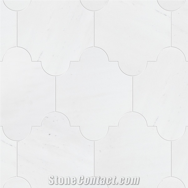 Dimensions Waterjet Mosaic for Floors and Walls, Milas New York White Marble Mosaic
