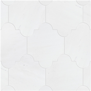 Dimensions Waterjet Mosaic for Floors and Walls, Milas New York White Marble Mosaic