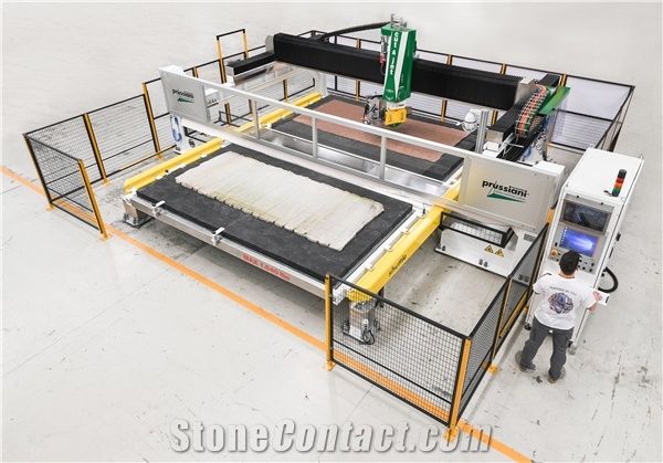 Cut & Jet Shuttle-Saw + waterjet + Bridge Cut & Move + automatic rotating table system