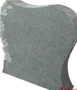 Cheap Engraved Rose Custom Design Sesame White/ Light Gray/ G603 Granite Tombstone Design/ Engraved Tombstones/ Gravestone/ Engraved Headstones/ Custom Monuments