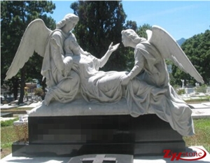 Cheap Price Hand Craft Weeping Angel Sesame White/ Light Gray/ G603 Granite Upright Monuments/ Headstones/ Angel Monuments/ Engraved Tombstones/ Gravestone
