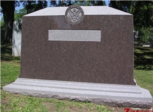 Good Quality Bevel Top Dakota Mahogany/ China Mahogany Granite Tombstone Design/ Western Style Monuments/ Upright Monuments/ Headstones/ Monument Design