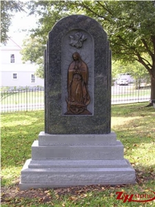Good Quality Bevel Top Dakota Mahogany/ China Mahogany Granite Tombstone Design/ Western Style Monuments/ Upright Monuments/ Headstones/ Monument Design