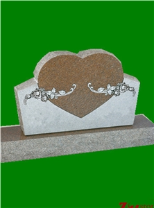 Good Quality Heart Design Dakota Red Granite Monument Design/ Single Monuments/ Heart Tombstones/ Gravestone/ Custom Monuments