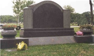 Good Quality Oval Top Column Style Dark Gray/ Impala Black/ G654 Granite Tombstone Design/ Western Style Monuments/ Upright Monuments/ Monument Design/ Western Style Tombstones