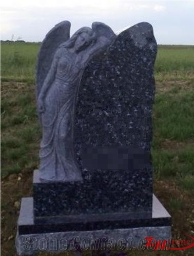 Good Quality Oval Top Column Style Dark Gray/ Impala Black/ G654 Granite Tombstone Design/ Western Style Monuments/ Upright Monuments/ Monument Design/ Western Style Tombstones