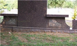 Good Quality Polished Bench Style Dakota Mahogany Granite Tombstone Design/ Monument Design/ Western Style Monuments/ Upright Monuments/ Headstones