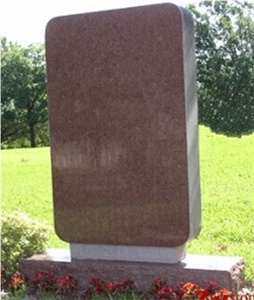 Good Quality Round Corners Straight Design Indian Red/ Imperial Red Granite Western Style Monuments/ Upright Monuments/ Headstones/ Gravestone/ Custom Monuments
