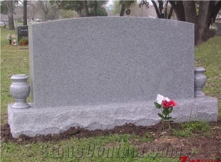 Own Factory Traditional Oval Top with Side Vases Georgia Grey/ Sesame White/ G603 Granite Western Style Monuments/ Upright Monuments/ Single Monuments/ Cemetery Tombstones/ Gravestone