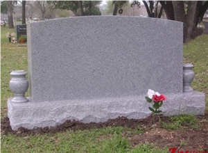 Own Factory Traditional Oval Top with Side Vases Georgia Grey/ Sesame White/ G603 Granite Western Style Monuments/ Upright Monuments/ Single Monuments/ Cemetery Tombstones/ Gravestone