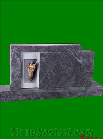 Polished Cheap Straight Style Vizag Blue/ Bahama Blue Granite Tombstone Design/ Western Style Monuments/ Upright Monuments/ Headstones/ Monument Design