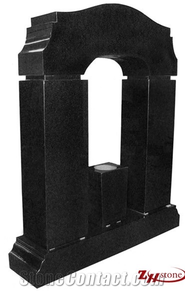 Polished Cheap Straight Style Vizag Blue/ Bahama Blue Granite Tombstone Design/ Western Style Monuments/ Upright Monuments/ Headstones/ Monument Design