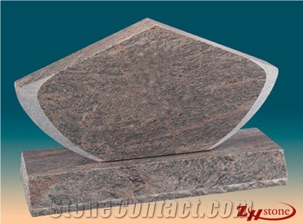 Polished Cheap Straight Style Vizag Blue/ Bahama Blue Granite Tombstone Design/ Western Style Monuments/ Upright Monuments/ Headstones/ Monument Design