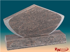 Polished Cheap Straight Style Vizag Blue/ Bahama Blue Granite Tombstone Design/ Western Style Monuments/ Upright Monuments/ Headstones/ Monument Design