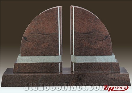 Polished Cheap Straight Style Vizag Blue/ Bahama Blue Granite Tombstone Design/ Western Style Monuments/ Upright Monuments/ Headstones/ Monument Design