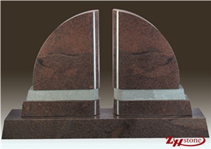 Polished Cheap Straight Style Vizag Blue/ Bahama Blue Granite Tombstone Design/ Western Style Monuments/ Upright Monuments/ Headstones/ Monument Design