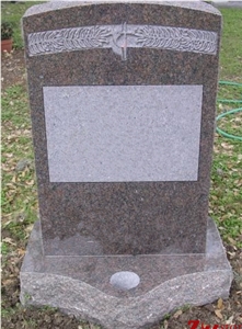 Traditional Design Oval Top with Vase Whole Dakota Mahogany Granite Tombstone Design/ Monument Design/ Western Style Monuments/ Upright Monuments/ Headstones Traditional Design Oval Top with Vase Whole Dakota Mahogany Granite Tombstone Design/ Monument Design/ Western Style Monuments/ Upright Monuments/ Headstones