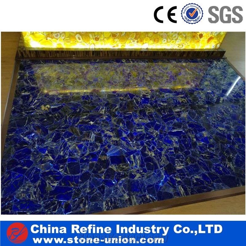 Blue Jade Semiprecious Stone Flooring Tiles , Gemstone Flooring , Paving Stone in Hot Market