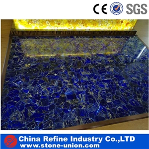 Blue Jade Semiprecious Stone Flooring Tiles , Gemstone Flooring , Paving Stone in Hot Market