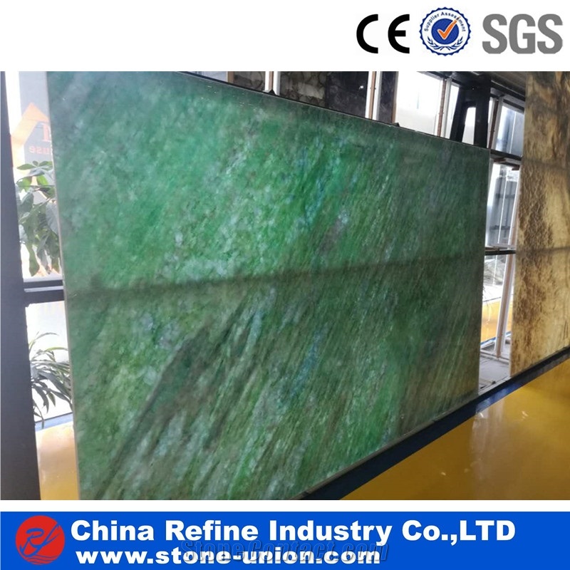 Blue Jade Semiprecious Stone Flooring Tiles , Gemstone Flooring , Paving Stone in Hot Market
