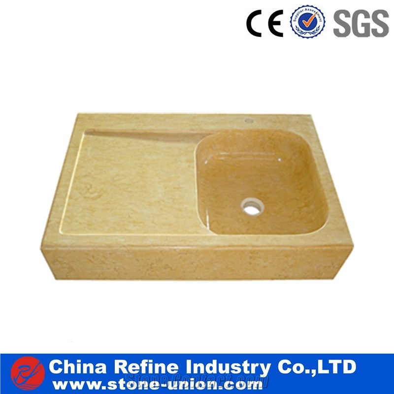 Coffee Brown Travertine Basins , Polished Sinks Sale , Good Price Marble Sinks