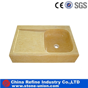 Coffee Brown Travertine Basins , Polished Sinks Sale , Good Price Marble Sinks