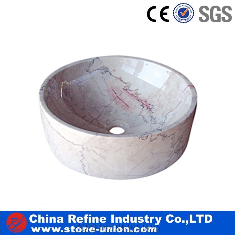 Coffee Brown Travertine Basins , Polished Sinks Sale , Good Price Marble Sinks