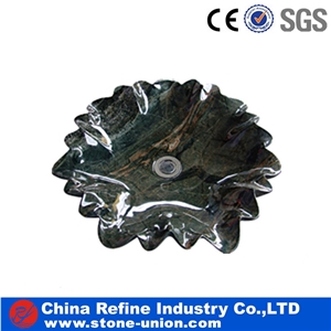 Dark Green Marble Shell Shape Basin and Sinks , Exquisite Marble Sinks, Wash Basin and Bathroom Sink,Washbasin,Bathroomsink