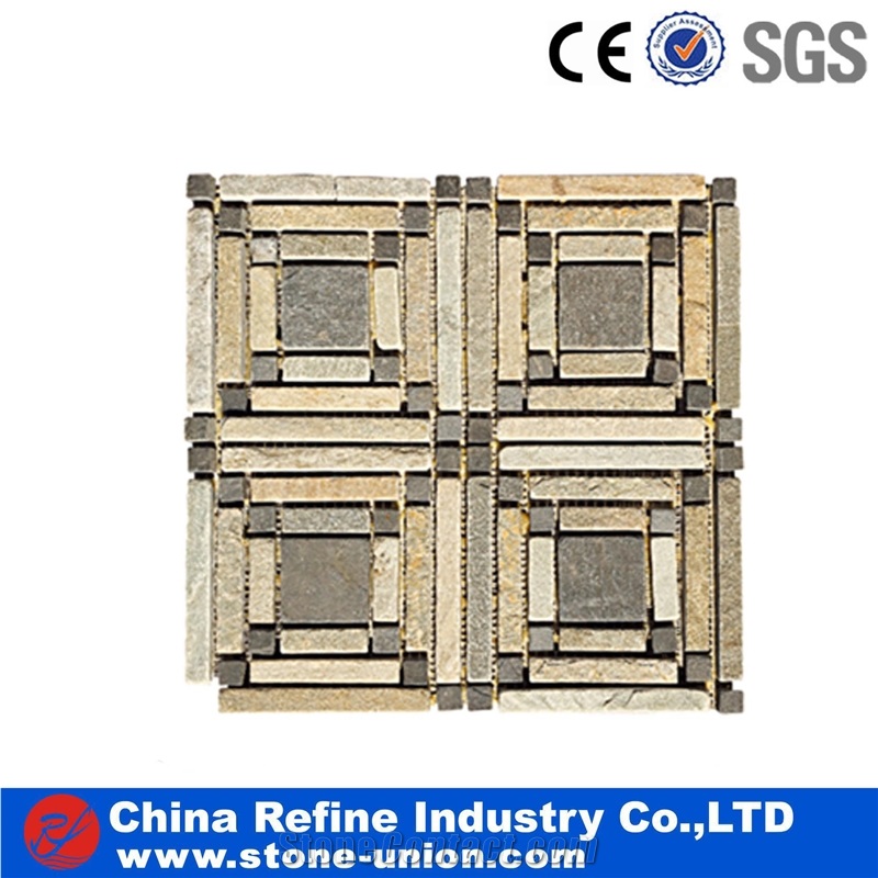 Decorative Natural Slate Tumbled Stone Mosaic
