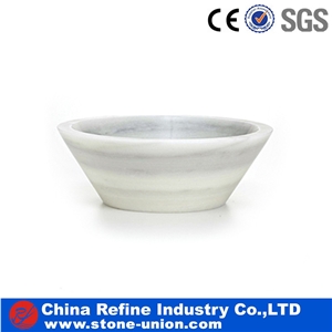 Deep White Marble Basin , Basins and Sinks in Discount , Small White Wooden Pettern Marble Basin Stone