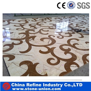 Irregular Red Marble Waterjet Pattern for Hotel Floor,China Multicolor Marble Water Jet Medallion,Square Medallions Bulding Decration