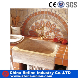 Marble Basins with White Veins , Round Sinks Exporter , Factory Direct Sale Basins