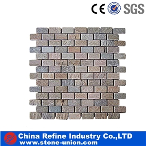 Natural Grey Natural Slate Mosaic,High Quality Slate Mosaic